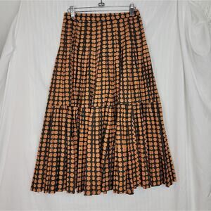 VINTAGE Bill Haire for Friedricks Sport Black & Orange Broom Skirt, Sz S